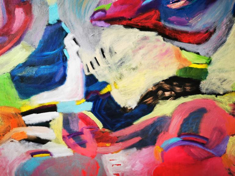 Original Abstract Love Painting by Erika Petunoviene Ayte