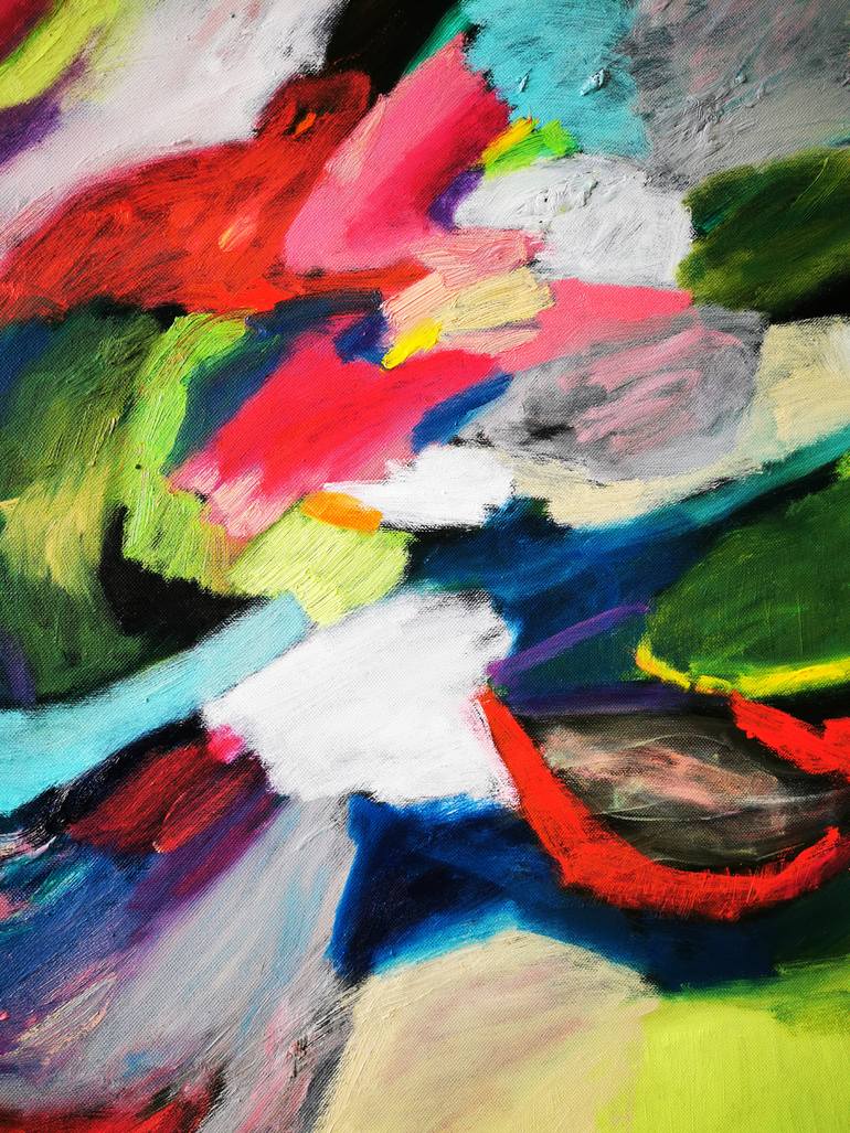 Original Abstract Love Painting by Erika Petunoviene Ayte