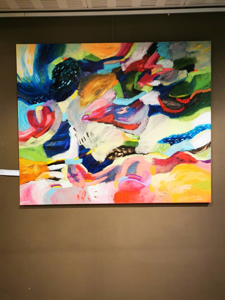 Original Abstract Love Painting by Erika Petunoviene Ayte