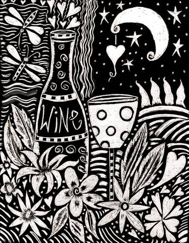 Print of Abstract Expressionism Food & Drink Printmaking by Dawn Collins