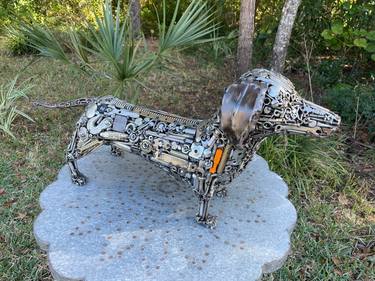 Copy of Dachshund dog metal sculpture thumb