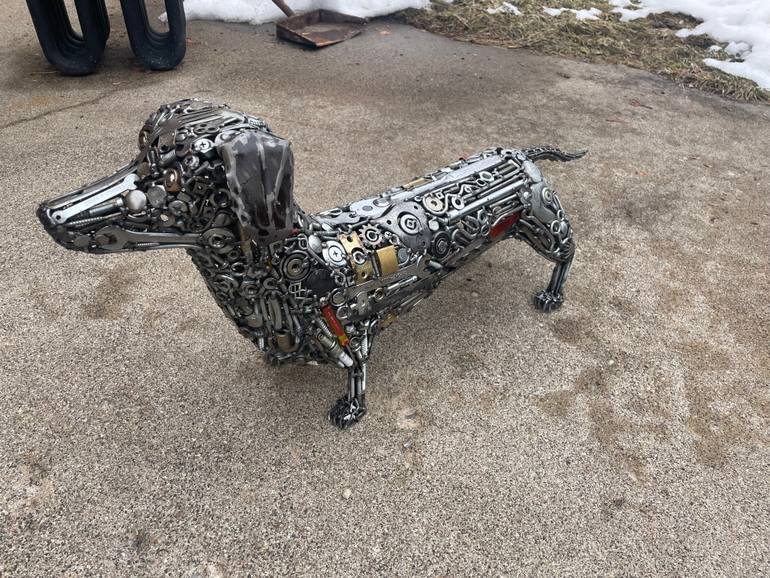 Original Figurative Dogs Sculpture by Brian Berle