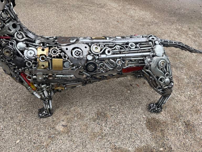 Original Figurative Dogs Sculpture by Brian Berle