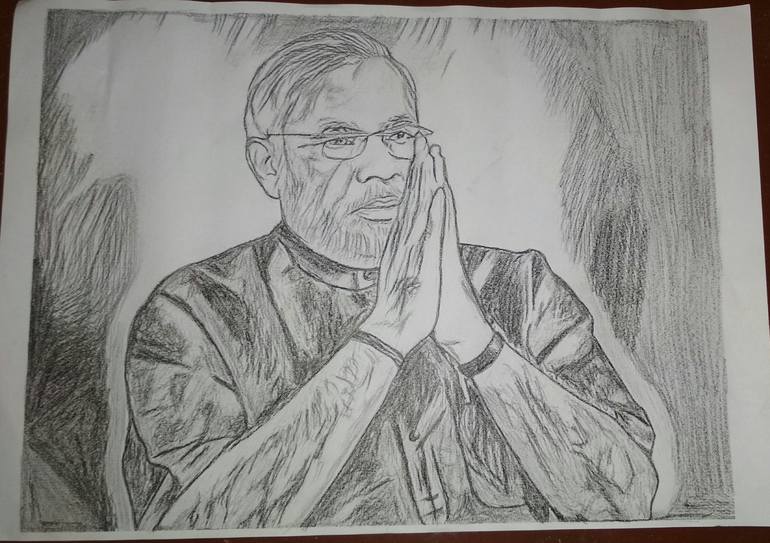 Prime Minister of India Drawing by Mamata Bhat | Saatchi Art