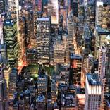 New York - Night Skyline by MGS Art