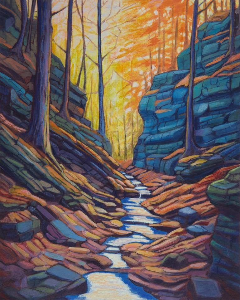 Gorge Autumn Morning Painting by Matt Dominger | Saatchi Art