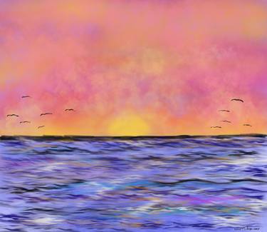 Print of Seascape Mixed Media by Natalie Michnya