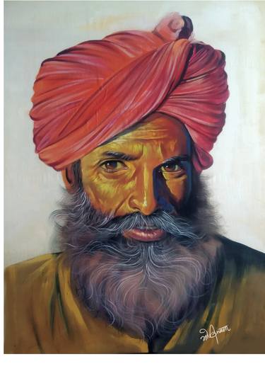 Original Portrait Painting by Mohmad Rijwan