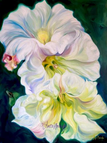 Original Fine Art Floral Paintings by Anita Nowinska