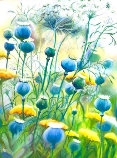 Original Expressionism Floral Paintings by Anita Nowinska