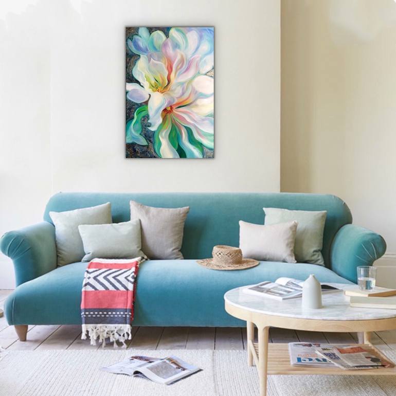 Original Abstract Floral Painting by Anita Nowinska