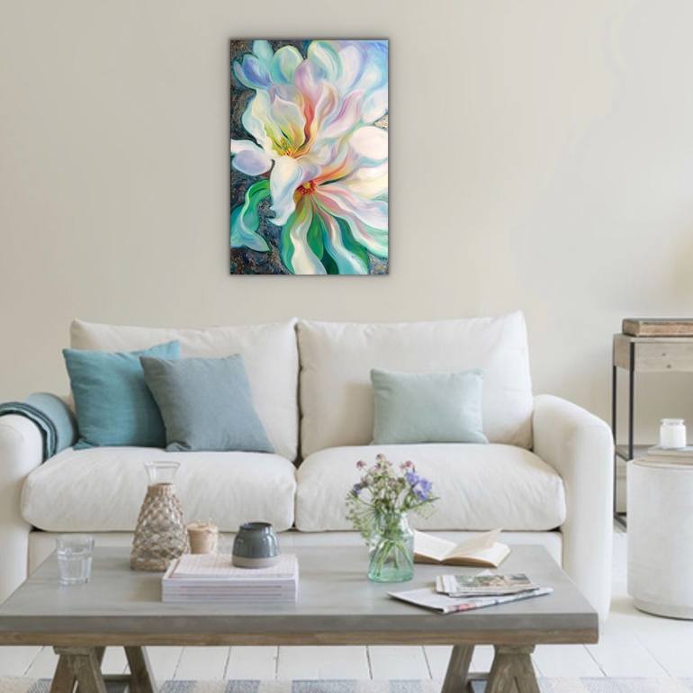 Original Abstract Floral Painting by Anita Nowinska