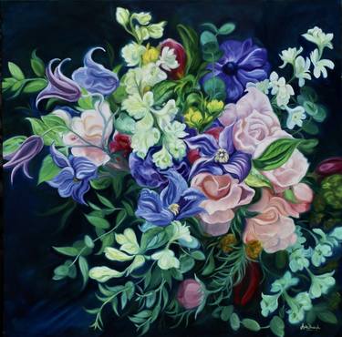 Original Expressionism Floral Paintings by Anita Nowinska