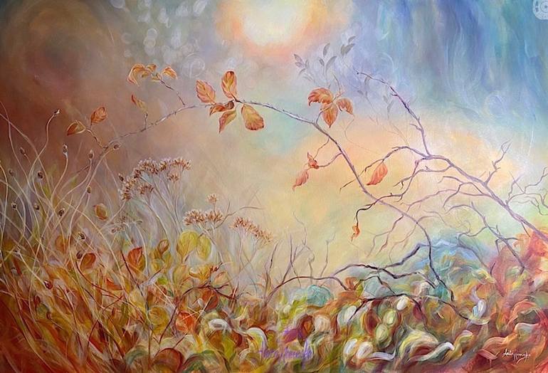 Original Nature Painting by Anita Nowinska  Expressionism Art on Canvas  Moments in Time Original Hedgerow Painting