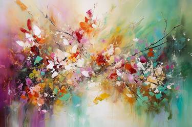 ABSTRACT romantic spring painting in colour thumb