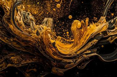 - abstract dark splashes, art decors, gold picture, 18, thumb
