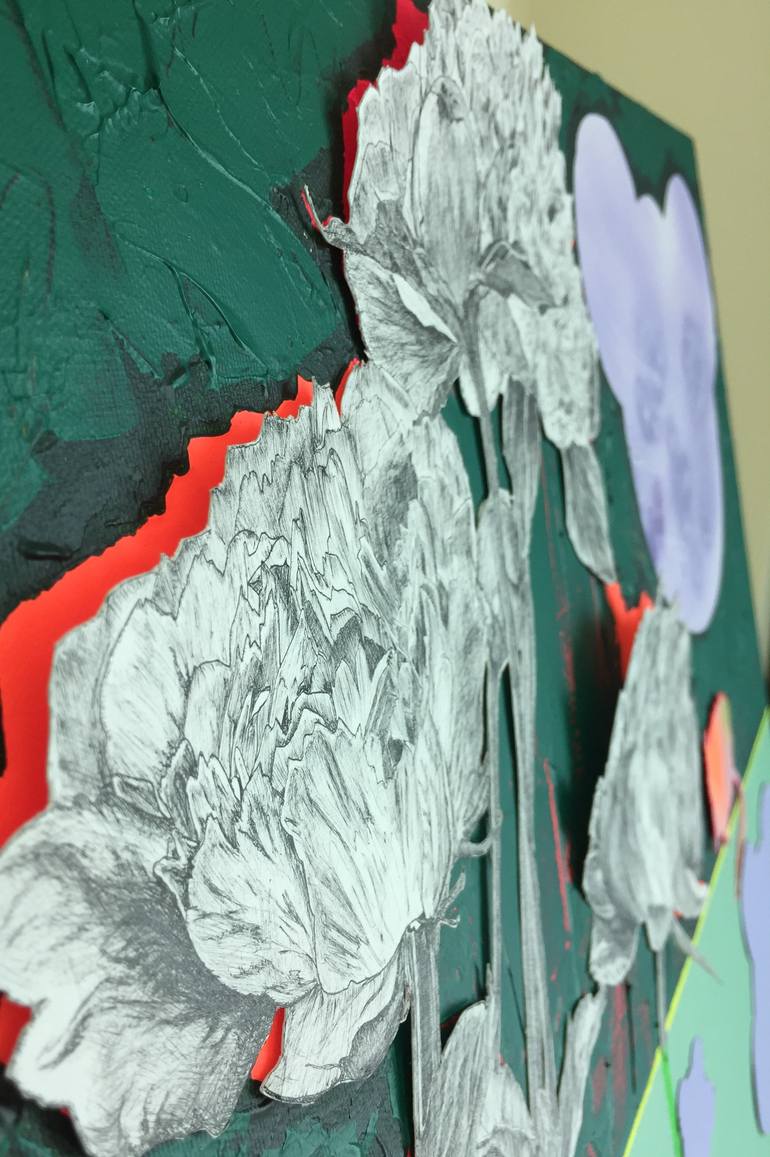 Original Abstract Botanic Painting by Nika P Silva