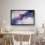 Purple abstract painting in neutral room