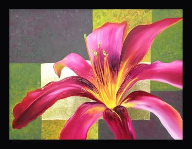 Original Art Deco Floral Paintings by Brigitte Menon