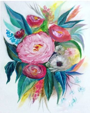 Original Floral Painting by Rui Parabas