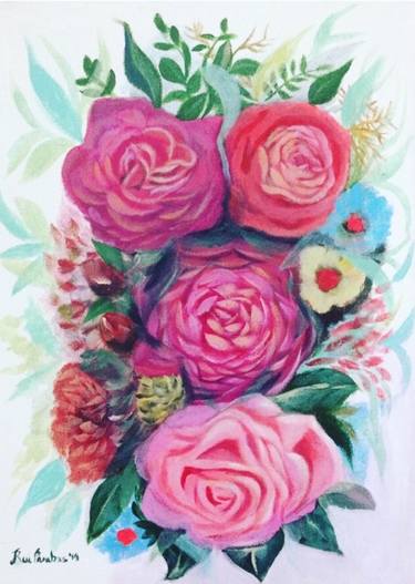 Original Floral Painting by Rui Parabas