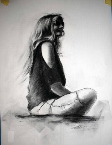 Original Figurative Women Drawings by Magdalena Wozniak Melissourgaki