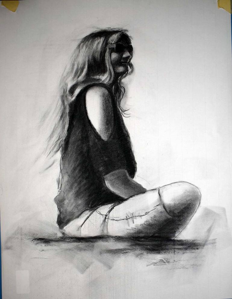 Meditation by the sea Drawing by Magdalena Wozniak Melissourgaki ...