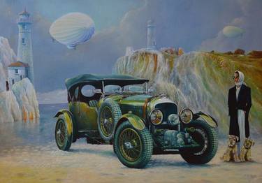 Original Figurative Automobile Painting by Krzysztof Tanajewski