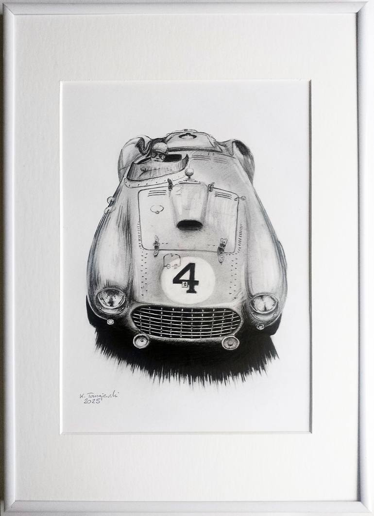 Ferrari 375 Plus. 1954. 24 h Le Mans winner Drawing by Krzysztof