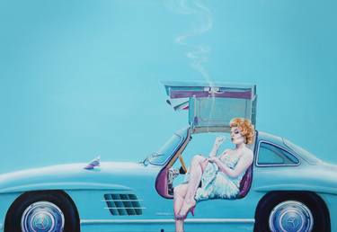 Original Figurative Automobile Paintings by Krzysztof Tanajewski