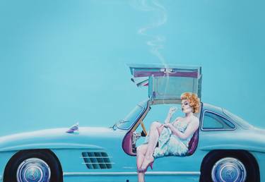 Print of Automobile Paintings by Krzysztof Tanajewski