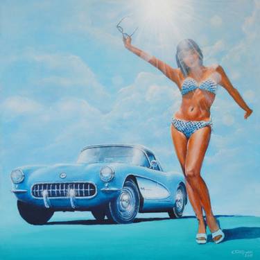 Print of Figurative Automobile Paintings by Krzysztof Tanajewski