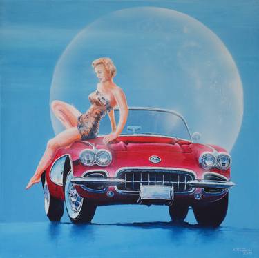 Print of Figurative Automobile Paintings by Krzysztof Tanajewski