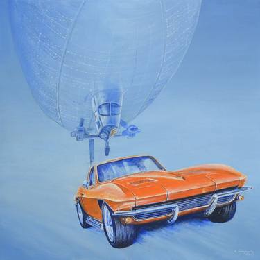 Print of Automobile Paintings by Krzysztof Tanajewski