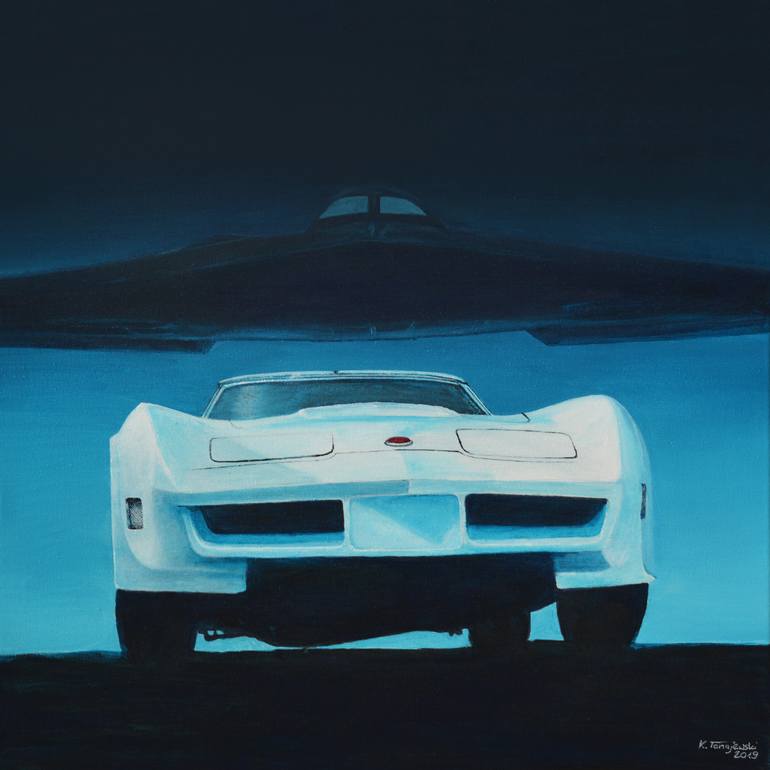 Print of Figurative Automobile Paintings by Krzysztof Tanajewski