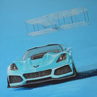 Original Figurative Automobile Paintings by Krzysztof Tanajewski