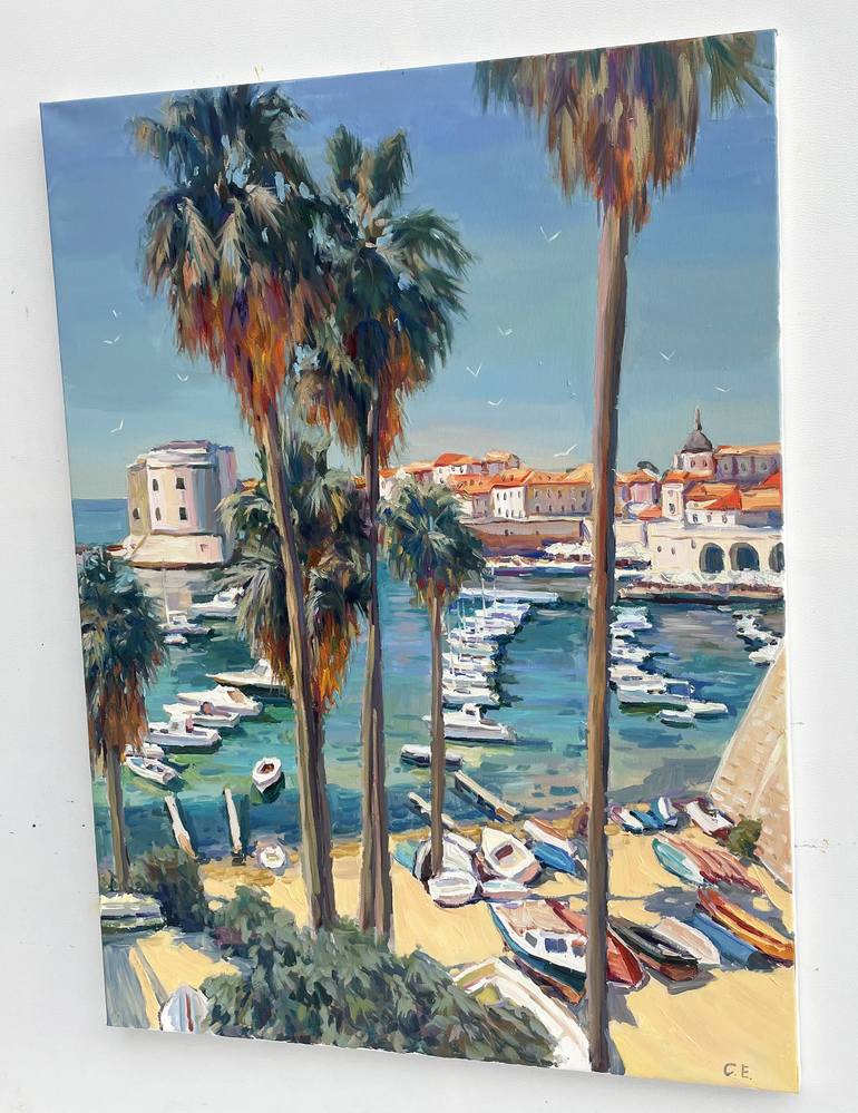 Original Art Deco Beach Painting by Eugene Chernyakovsky