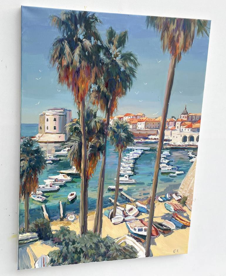 Original Art Deco Beach Painting by Eugene Chernyakovsky