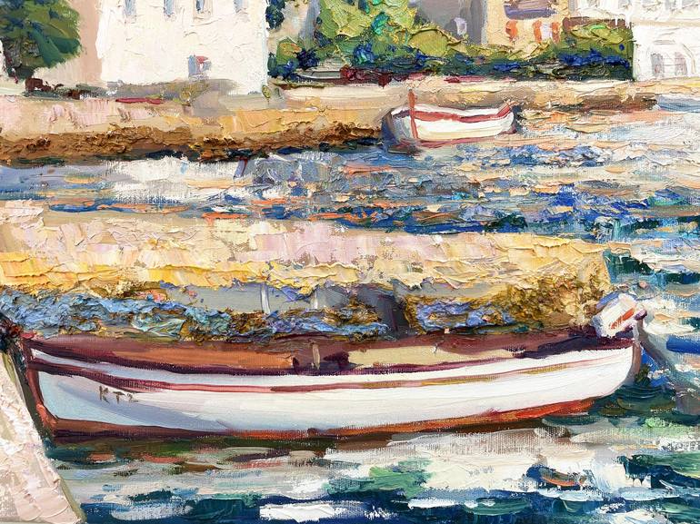 Original Abstract Boat Painting by Eugene Chernyakovsky
