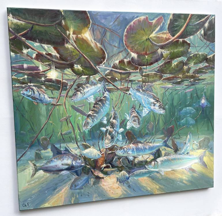 Original Art Deco Water Painting by Eugene Chernyakovsky