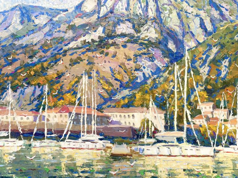 Original Art Deco Boat Painting by Eugene Chernyakovsky