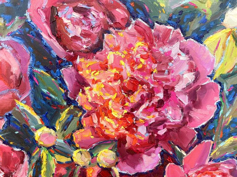 Original Abstract Floral Painting by Eugene Chernyakovsky