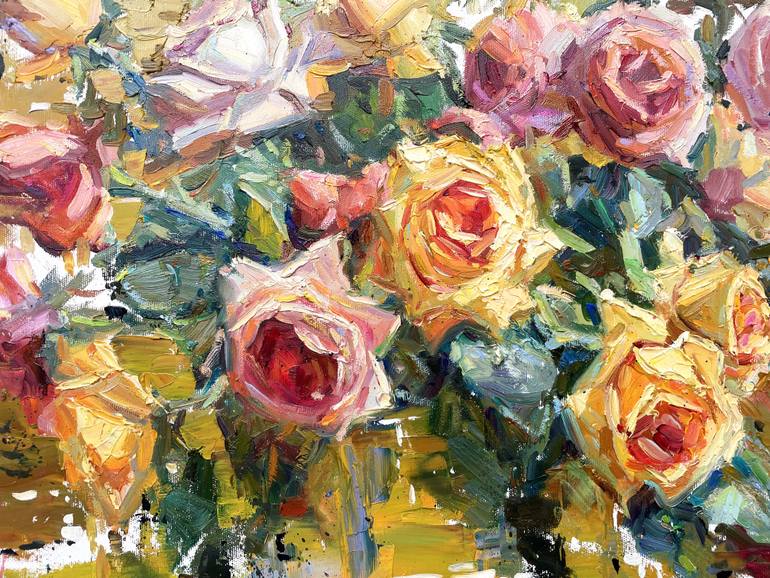 Original Abstract Floral Painting by Eugene Chernyakovsky