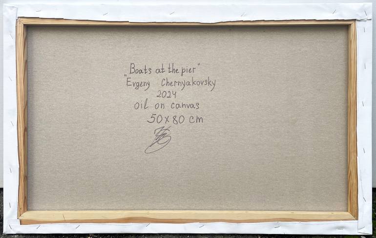 Original Abstract Boat Painting by Eugene Chernyakovsky