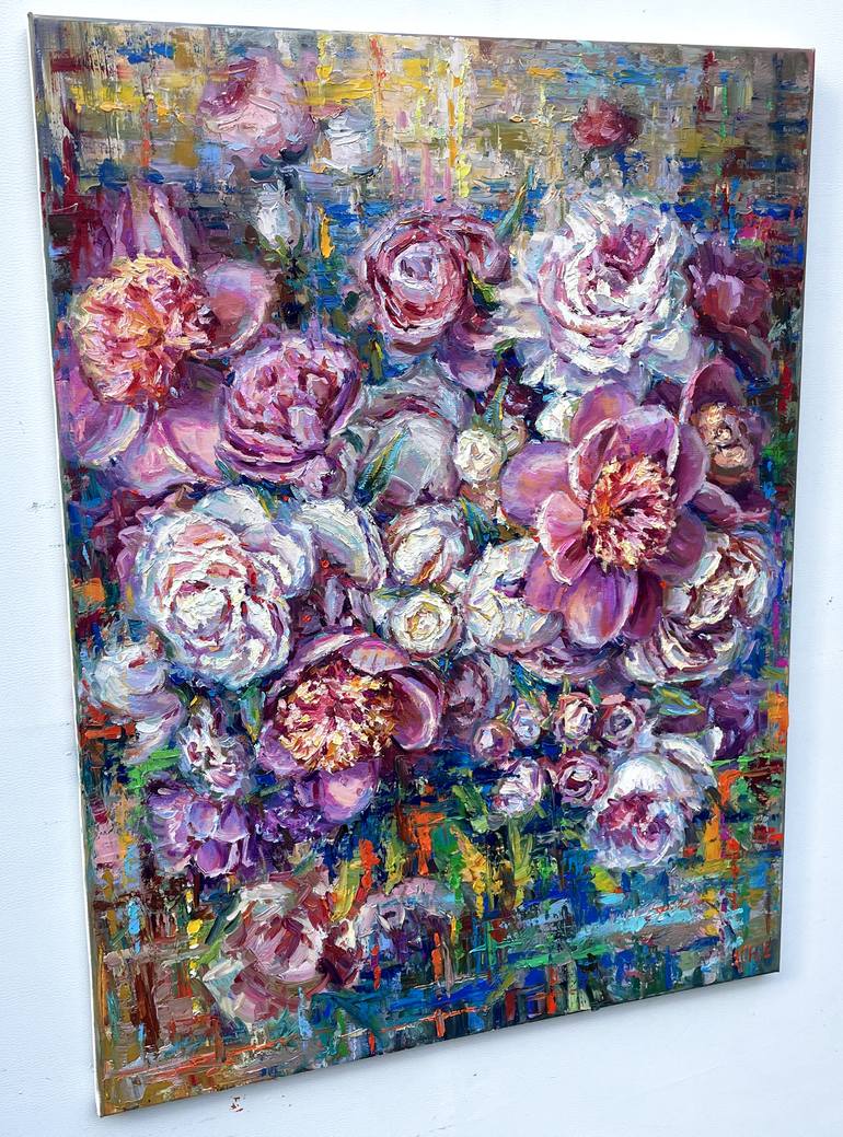 Original Abstract Floral Painting by Eugene Chernyakovsky