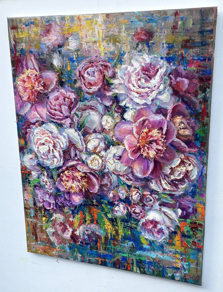 Original Abstract Floral Painting by Eugene Chernyakovsky