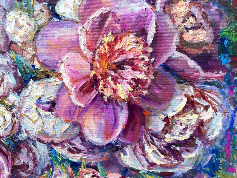 Original Abstract Floral Painting by Eugene Chernyakovsky