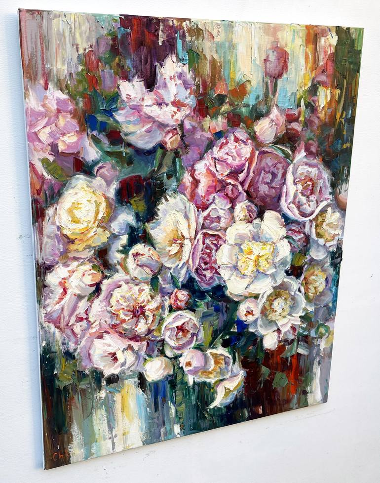 Original Abstract Floral Painting by Eugene Chernyakovsky
