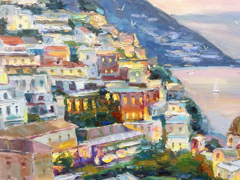 Original Art Deco Architecture Painting by Eugene Chernyakovsky