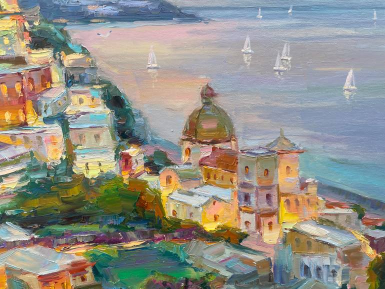 Original Art Deco Architecture Painting by Eugene Chernyakovsky